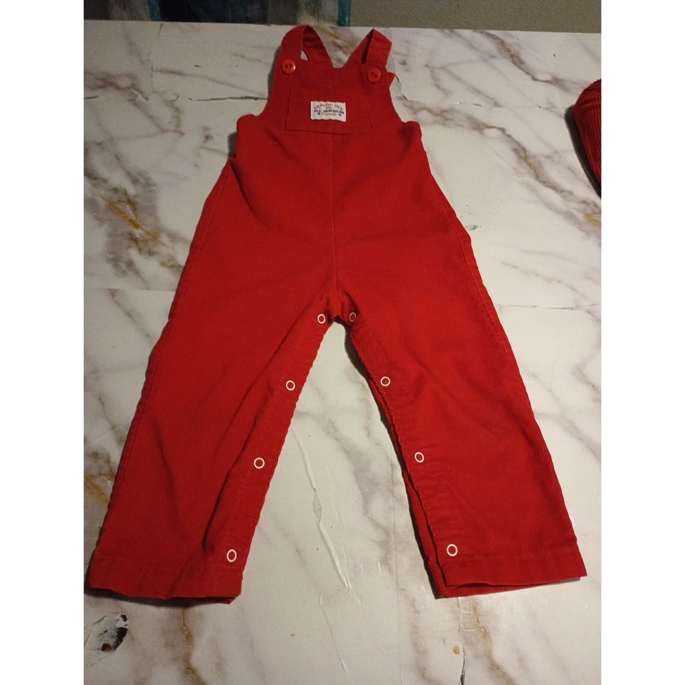 Vintage HEALTH TEX The All American Overall‎ Red Flence Size 4 Made In USA Rare